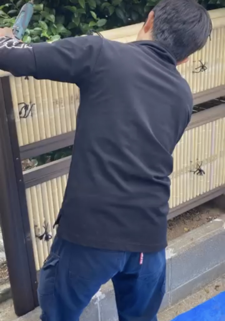 竹製のフェンスも撤去